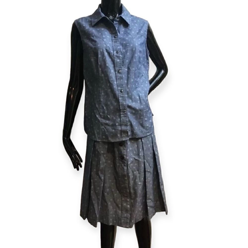 Pendleton Set 2 PC Blue Polka Dot Size Medium/10